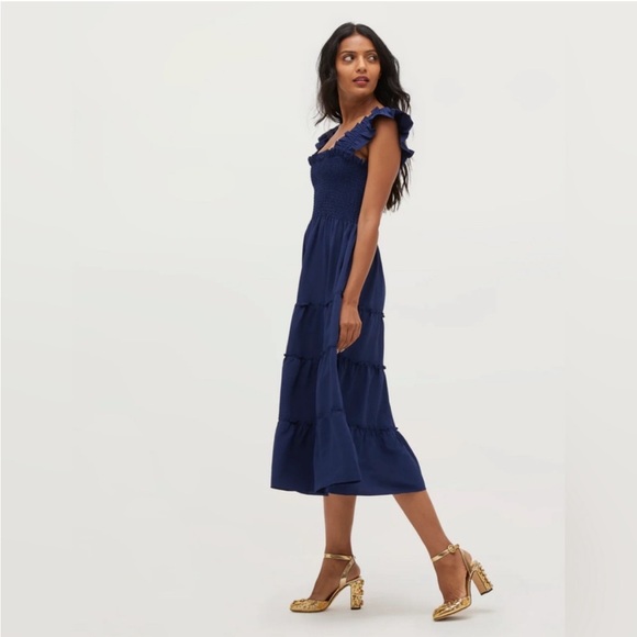 Hill House Home Ellie Nap MIDI Dress in Navy - Picture 5 of 14